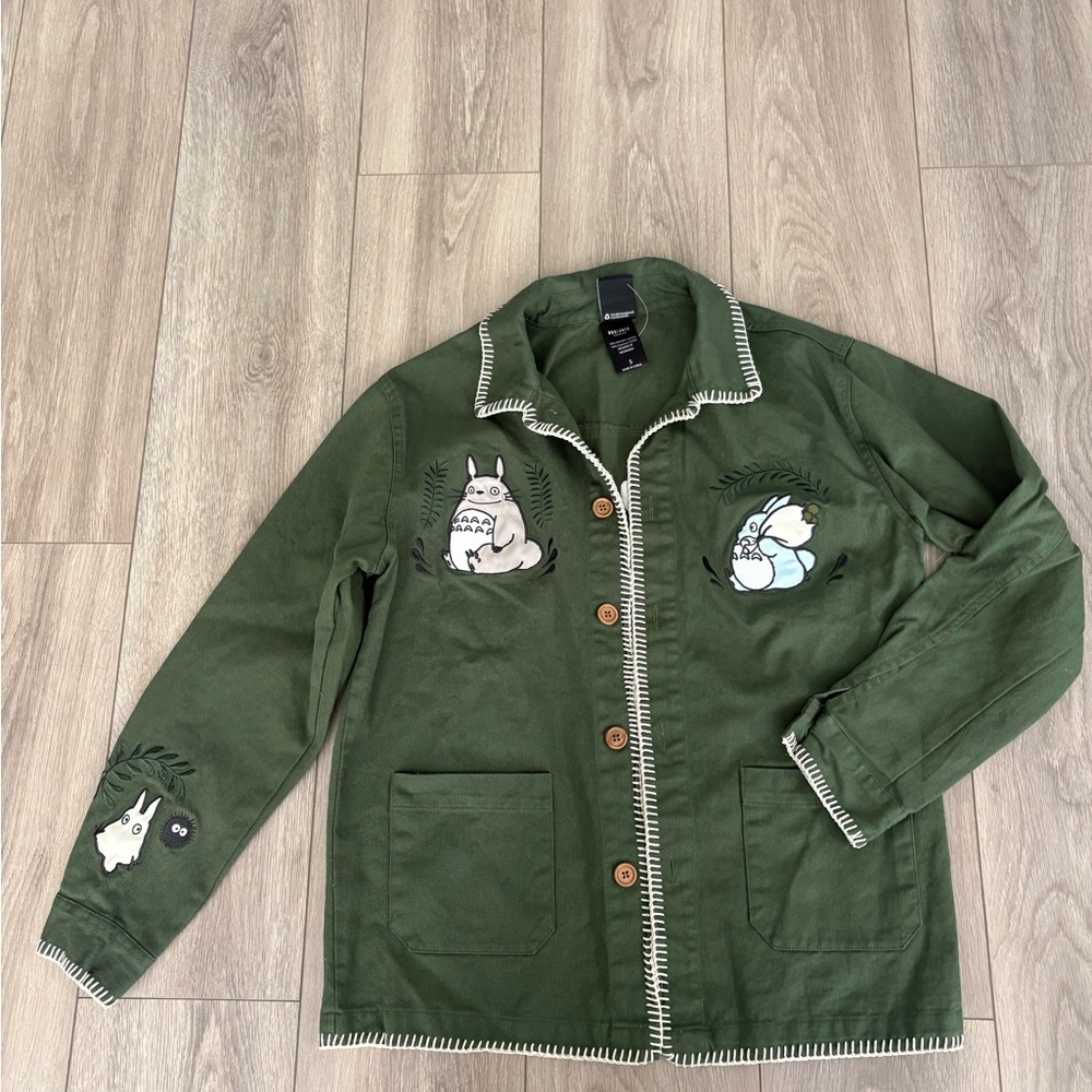 Our Universe Studio Ghibli My Neighbor Totoro Embroidered Sage Jacket